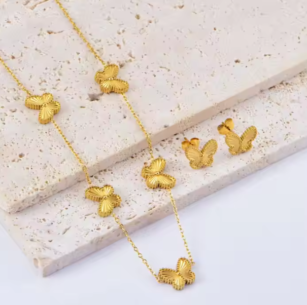 Gold Butterfly Necklace For Women And Girls - Image 3