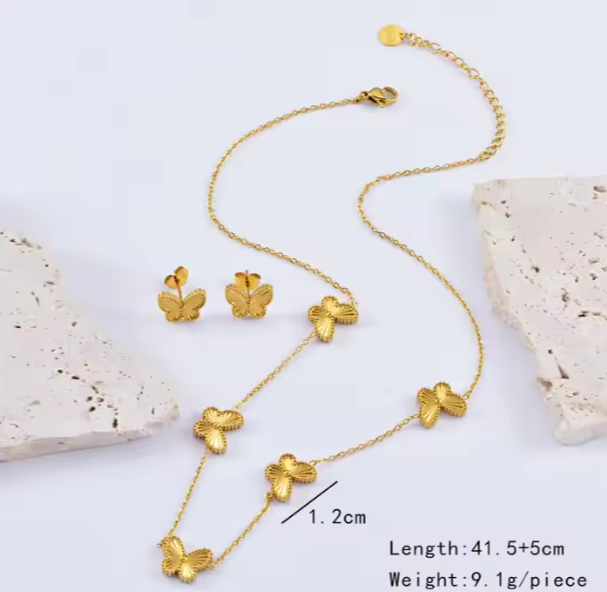 Gold Butterfly Necklace For Women And Girls - Image 2